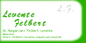 levente felbert business card